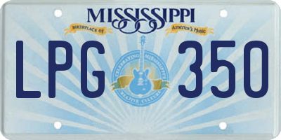 MS license plate LPG350