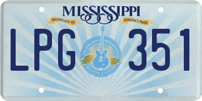 MS license plate LPG351