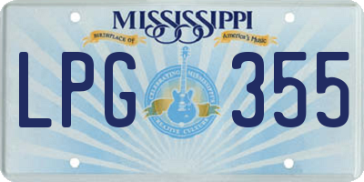 MS license plate LPG355