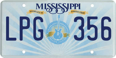 MS license plate LPG356