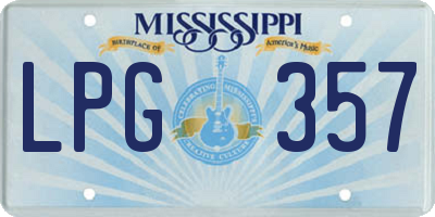 MS license plate LPG357