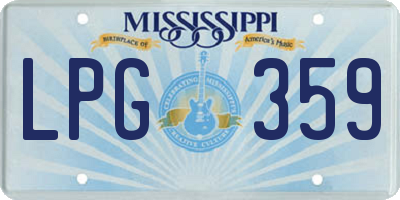 MS license plate LPG359