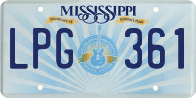 MS license plate LPG361