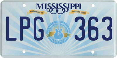 MS license plate LPG363
