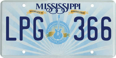 MS license plate LPG366