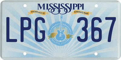 MS license plate LPG367