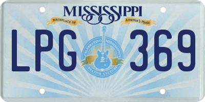 MS license plate LPG369