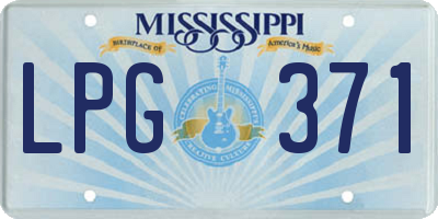 MS license plate LPG371