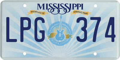 MS license plate LPG374