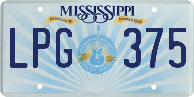 MS license plate LPG375