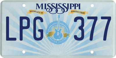 MS license plate LPG377