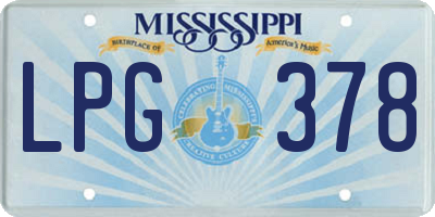 MS license plate LPG378
