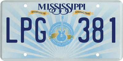 MS license plate LPG381