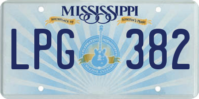 MS license plate LPG382