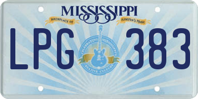 MS license plate LPG383