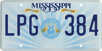 MS license plate LPG384