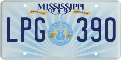 MS license plate LPG390