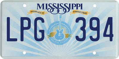 MS license plate LPG394