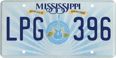 MS license plate LPG396