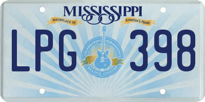 MS license plate LPG398
