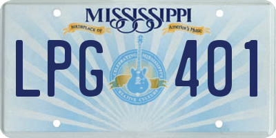 MS license plate LPG401