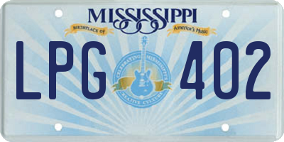 MS license plate LPG402