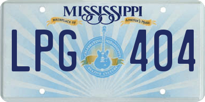 MS license plate LPG404