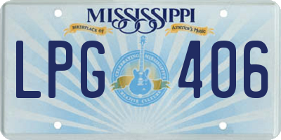MS license plate LPG406