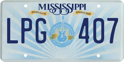 MS license plate LPG407