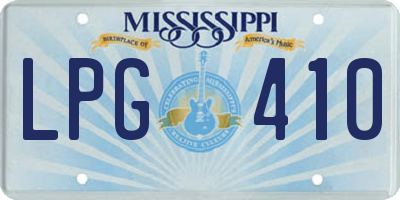 MS license plate LPG410