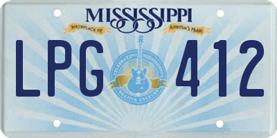 MS license plate LPG412