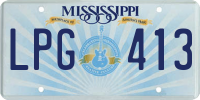 MS license plate LPG413