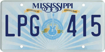 MS license plate LPG415