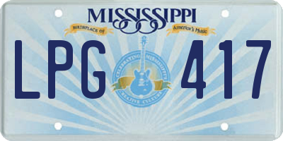MS license plate LPG417