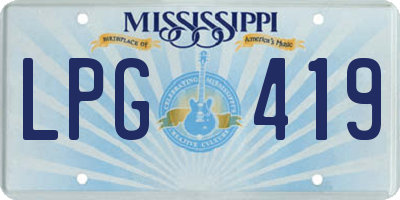 MS license plate LPG419