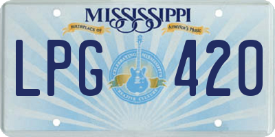 MS license plate LPG420