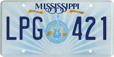 MS license plate LPG421
