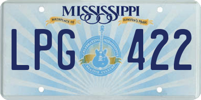 MS license plate LPG422