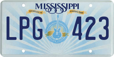 MS license plate LPG423