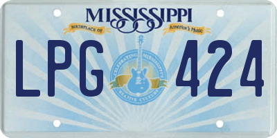MS license plate LPG424