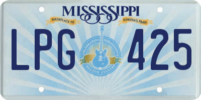 MS license plate LPG425