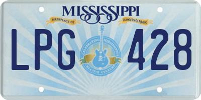 MS license plate LPG428