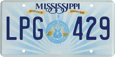 MS license plate LPG429