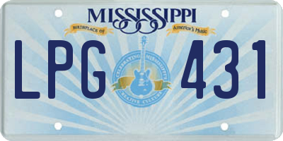 MS license plate LPG431