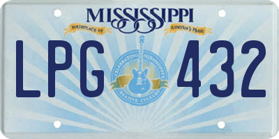 MS license plate LPG432