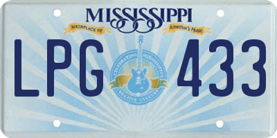 MS license plate LPG433