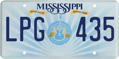 MS license plate LPG435