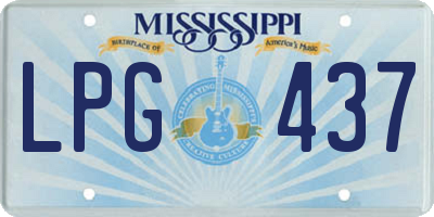 MS license plate LPG437