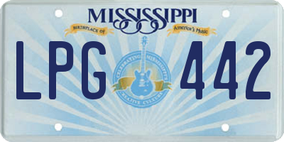 MS license plate LPG442