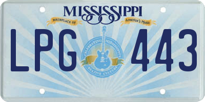 MS license plate LPG443